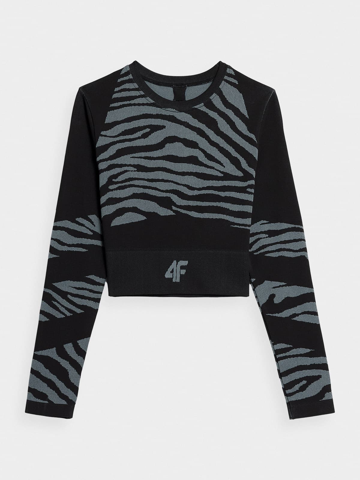 4F 4FAW23TFLOF152 DEEP BLACK ALLOVER Dámské sportovní tričko US M/L 4FAW23TFLOF152 DEEP BLACK ALL - náhled 2