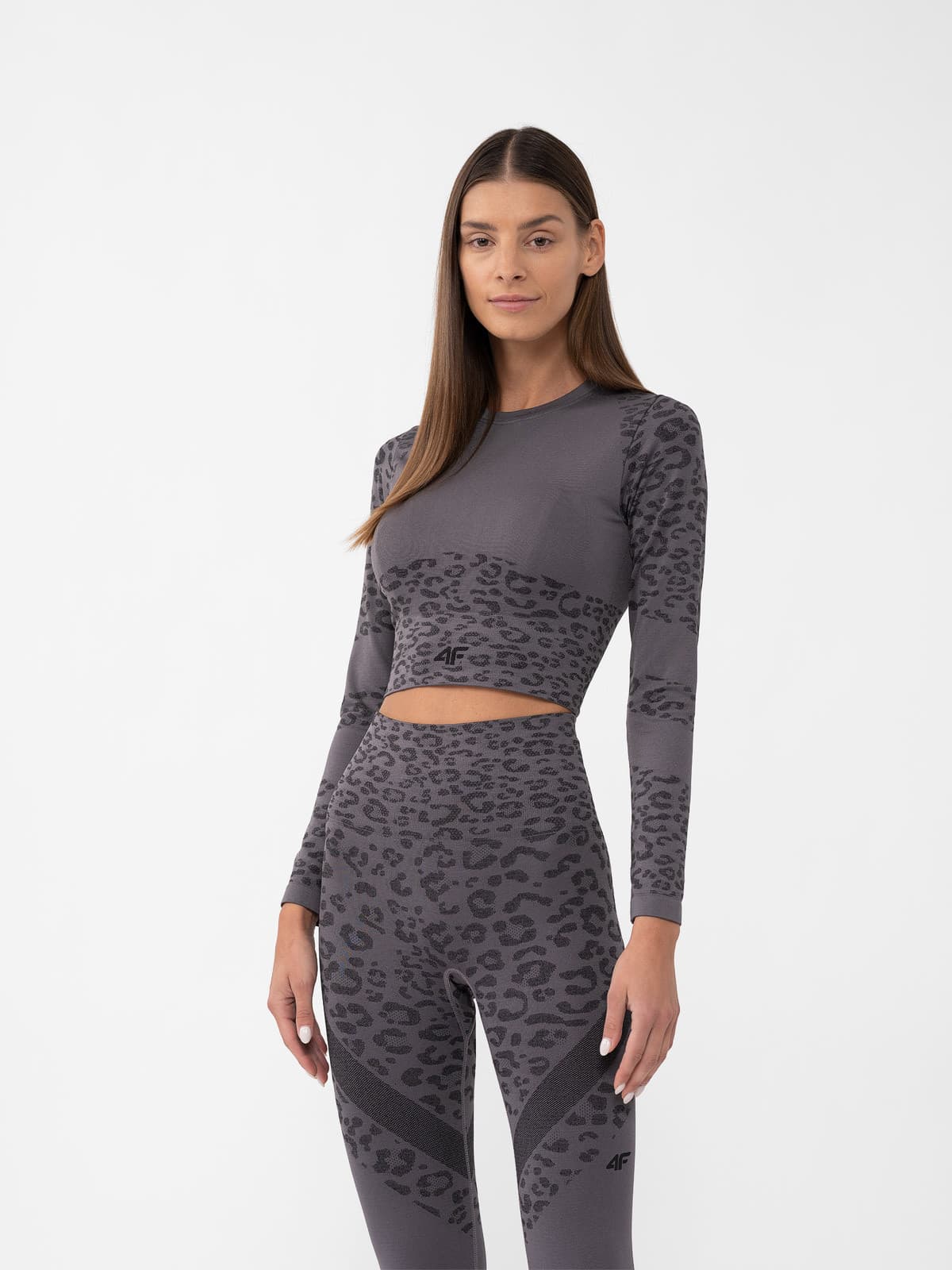4F 4FAW23TFLOF152 MIDDLE GREY ALLOVER Dámské sportovní tričko US M/L 4FAW23TFLOF152 MID GREY ALLO - náhled 1