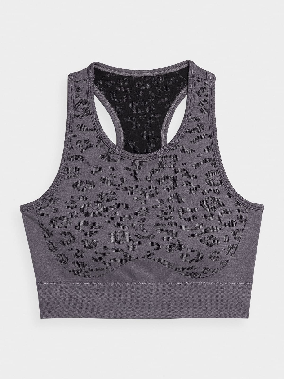 4F 4FAW23USBAF070 MIDDLE GREY ALLOVER Dámská sportovní podprsenka US M/L 4FAW23USBAF070 MID GREY ALLO - náhled 3