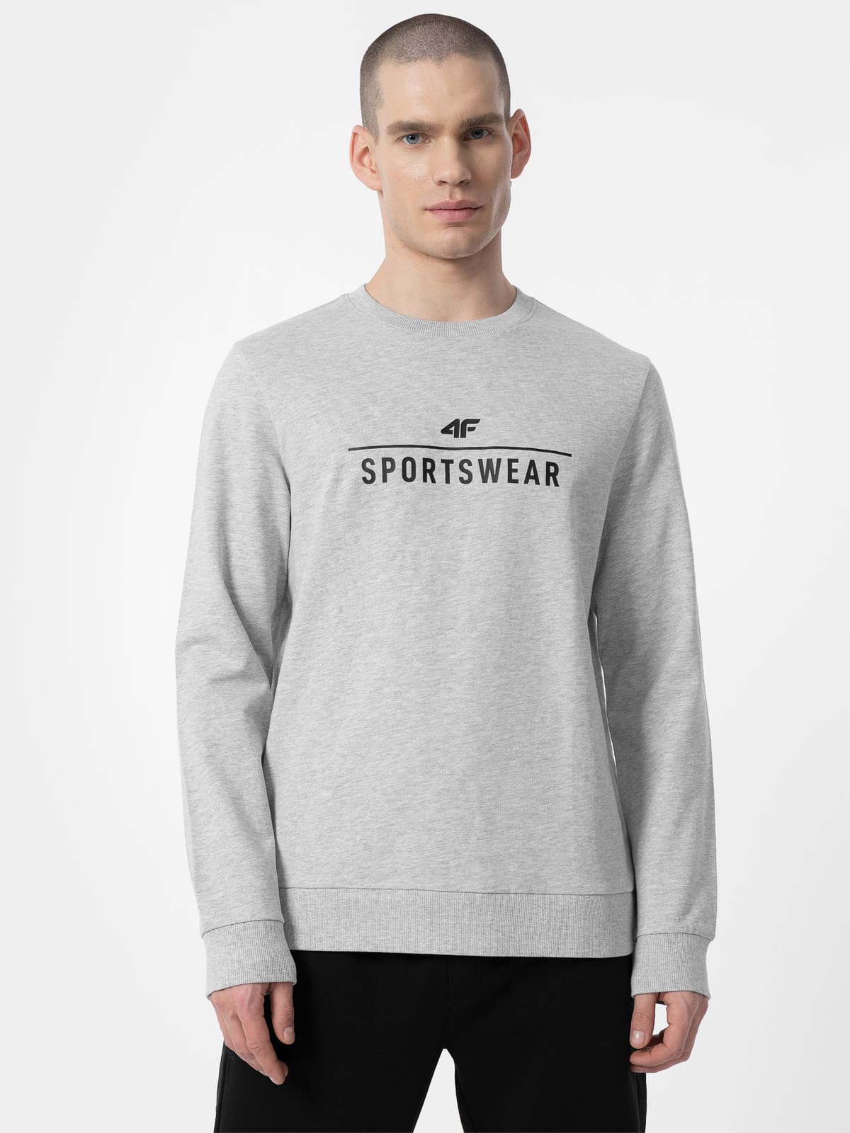 4F 4FAW23TSWSM692 COLD LIGHT GREY MELANGE Pánská mikina US 3XL 4FAW23TSWSM692 CO LIG GREY MEL - náhled 1