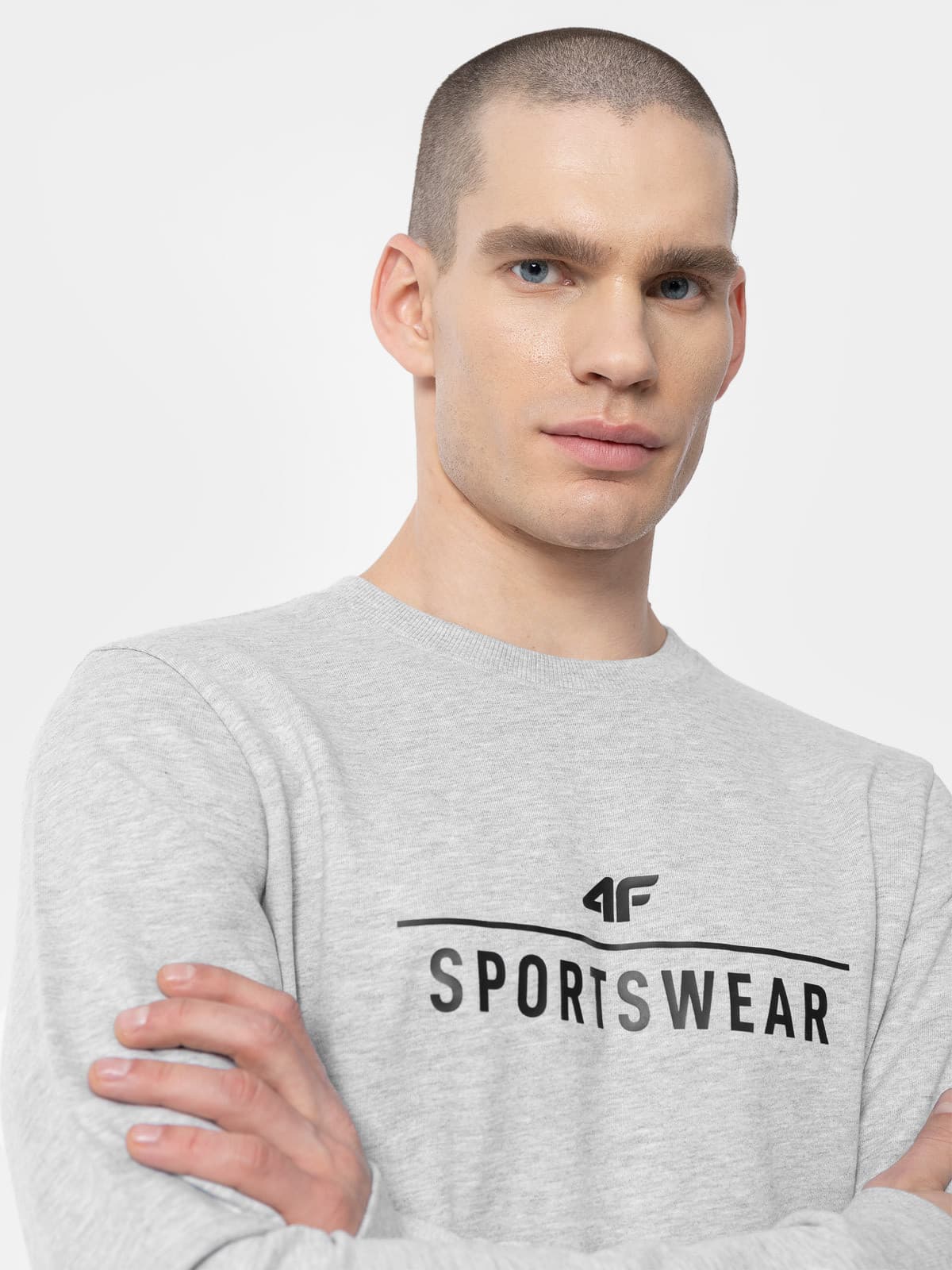 4F 4FAW23TSWSM692 COLD LIGHT GREY MELANGE Pánská mikina US 3XL 4FAW23TSWSM692 CO LIG GREY MEL - náhled 3