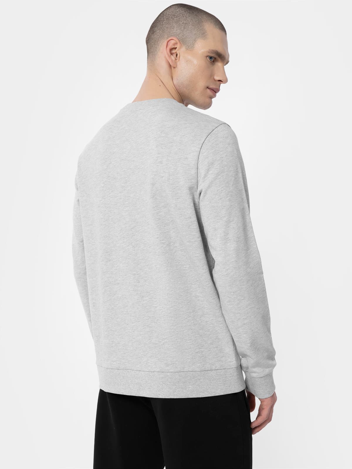 4F 4FAW23TSWSM692 COLD LIGHT GREY MELANGE Pánská mikina US 3XL 4FAW23TSWSM692 CO LIG GREY MEL - náhled 2