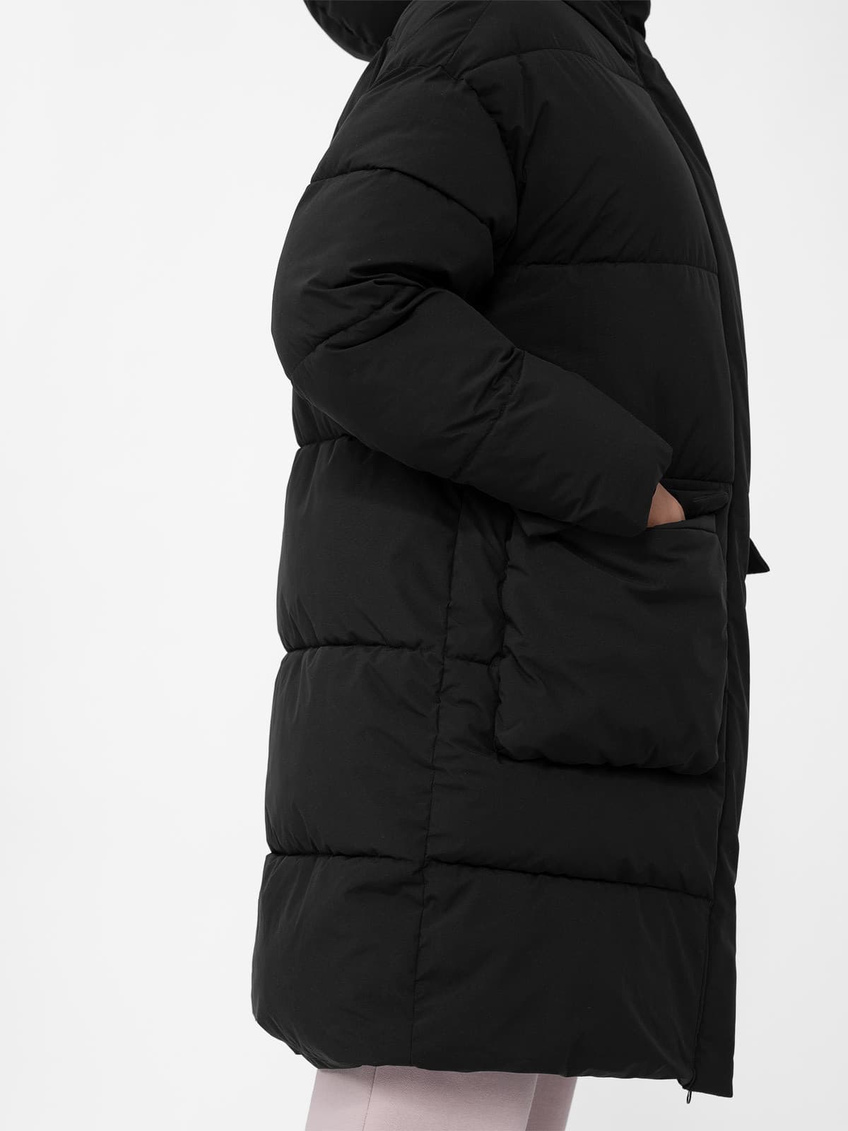 4F 4FAW23TDJAF236 DEEP BLACK Dámská bunda US L 4FAW23TDJAF236 DEEP BLACK - náhled 3