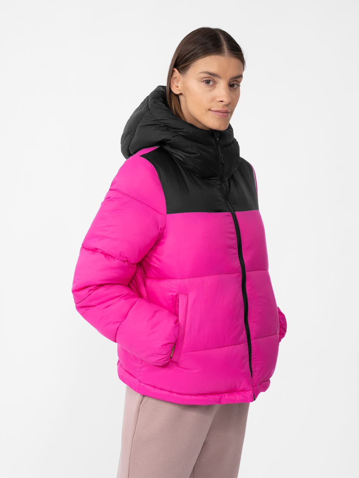 4F 4FAW23TDJAF230 HOT PINK Dámská bunda US L 4FAW23TDJAF230 HOT PINK - náhled 2