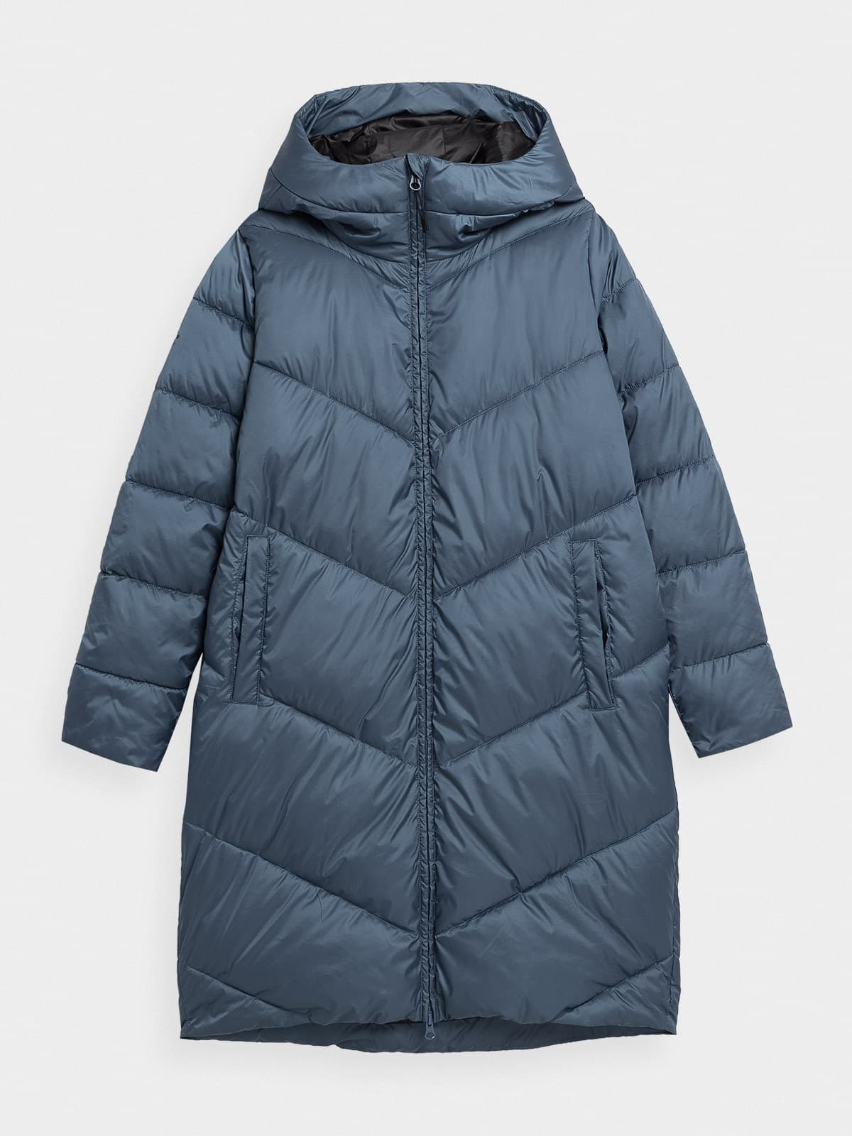 4F 4FAW23TDJAF235 DENIM Dámský kabát US L 4FAW23TDJAF235 DENIM