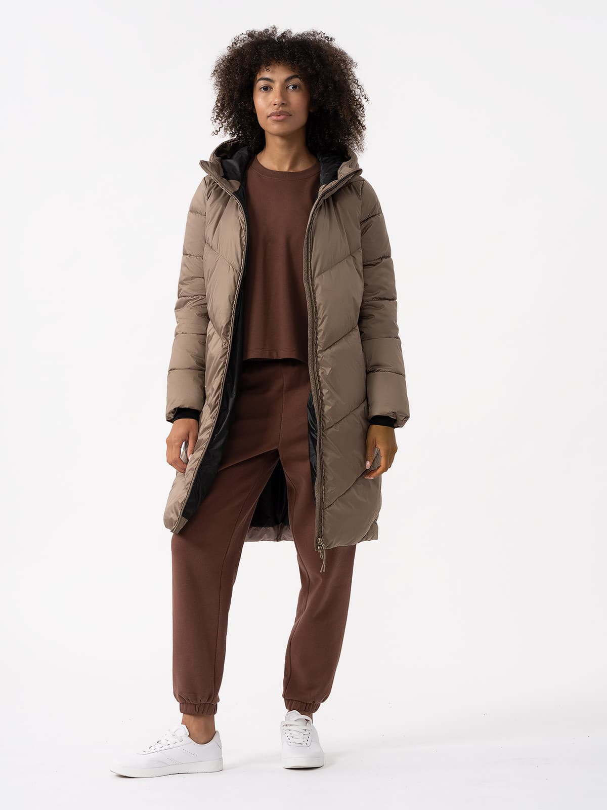 4F 4FAW23TDJAF235 LIGHT BROWN Dámský kabát US XL 4FAW23TDJAF235 LIGHT BROWN - náhled 2