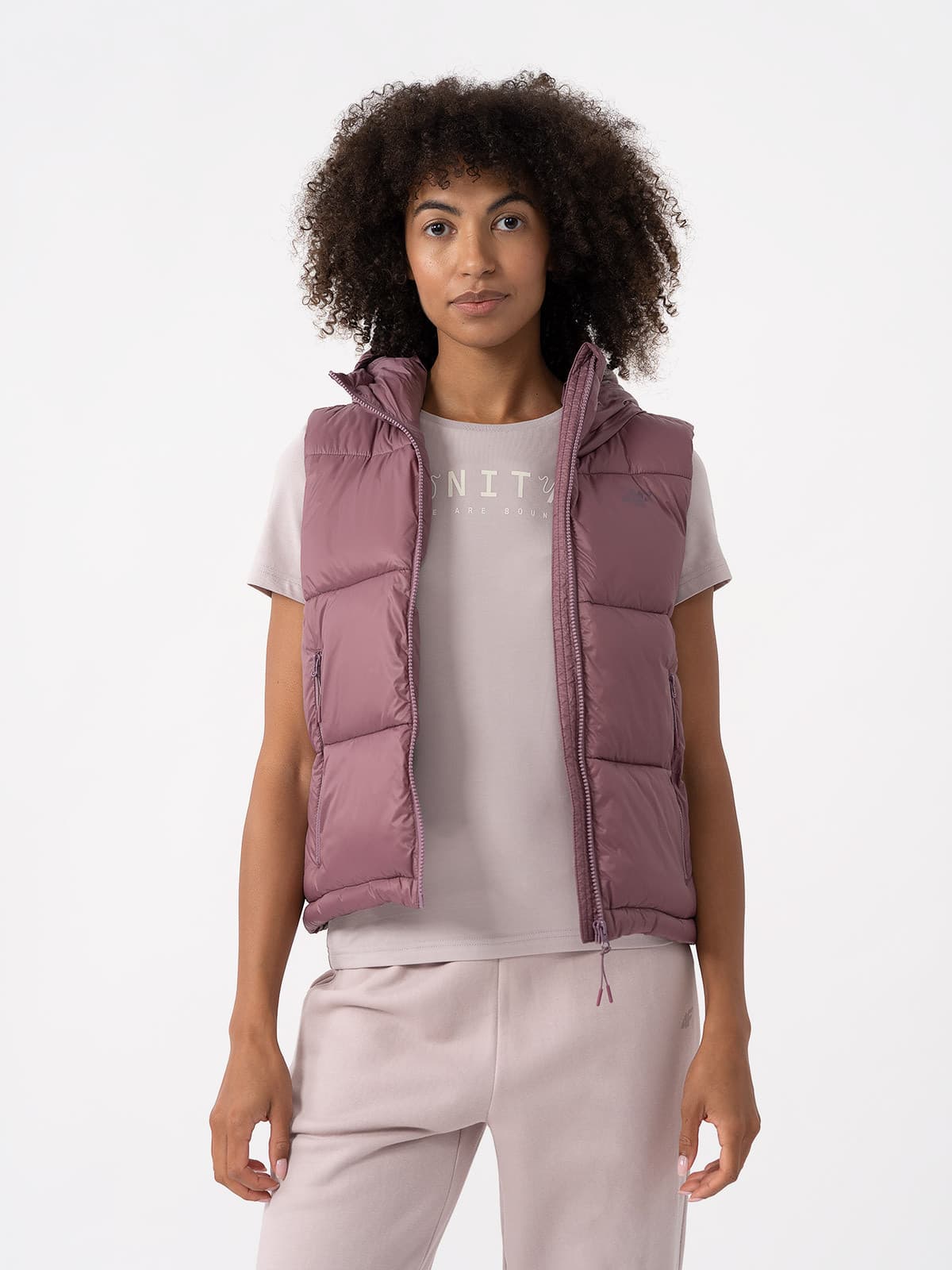4F 4FAW23TVESF073 DARK PINK Dámská vesta US L 4FAW23TVESF073 DARK PINK - náhled 2