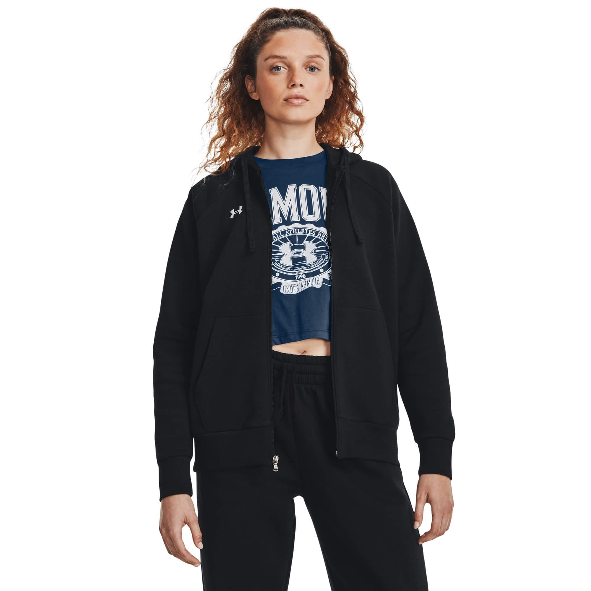 Under Armour UA Rival Fleece FZ Hoodie Dámská mikina US L 1379497-001 - náhled 3
