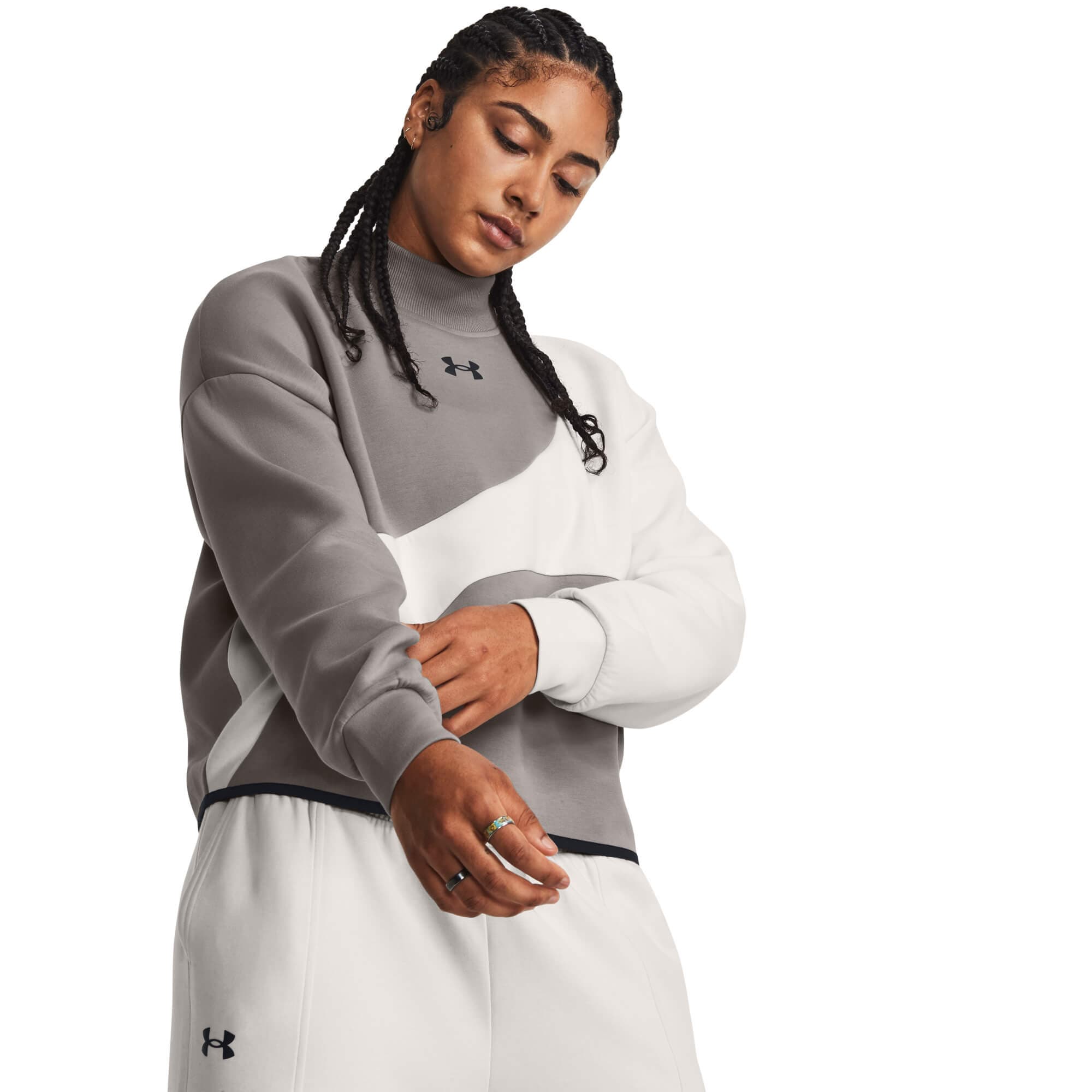 Under Armour Unstoppable Flc Crop Crew Dámská mikina US L 1379845-294 - náhled 2