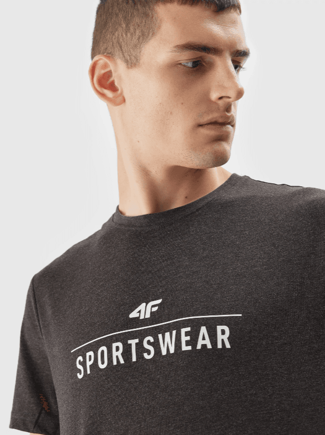 4F 4FSS23TTSHM539 DARK GREY MELANGE Pánské tričko US M 4FSS23TTSHM539 DARK GREY ME - náhled 4
