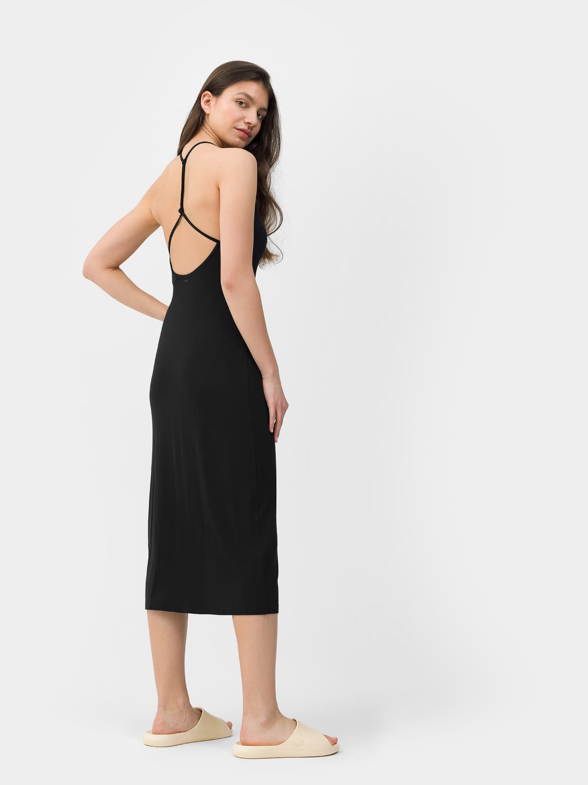 4F 4FSS23TDREF050 DEEP BLACK Dámské šaty US L 4FSS23TDREF050 DEEP BLACK - náhled 3