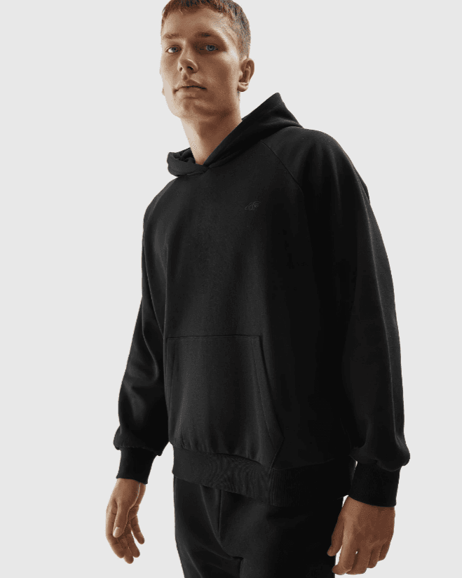 4F 4FAW23TSWSU704 DEEP BLACK Unisex mikina US L 4FAW23TSWSU704 DEEP BLACK - náhled 2