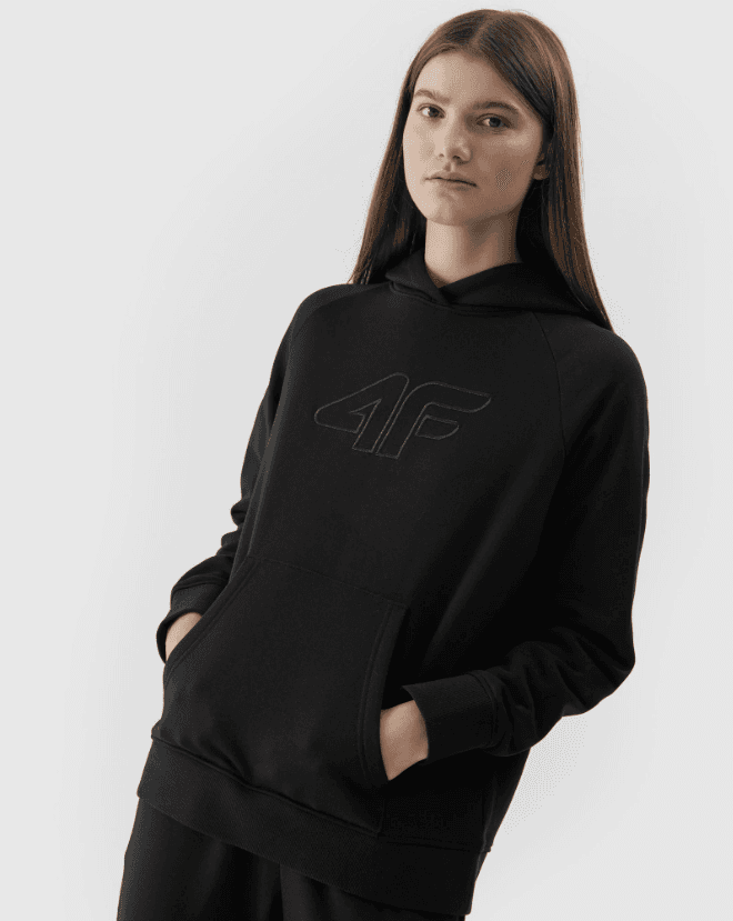 4F 4FAW23TSWSF0765 DEEP BLACK Dámská mikina US L 4FAW23TSWSF0765 DEEP BLACK - náhled 3
