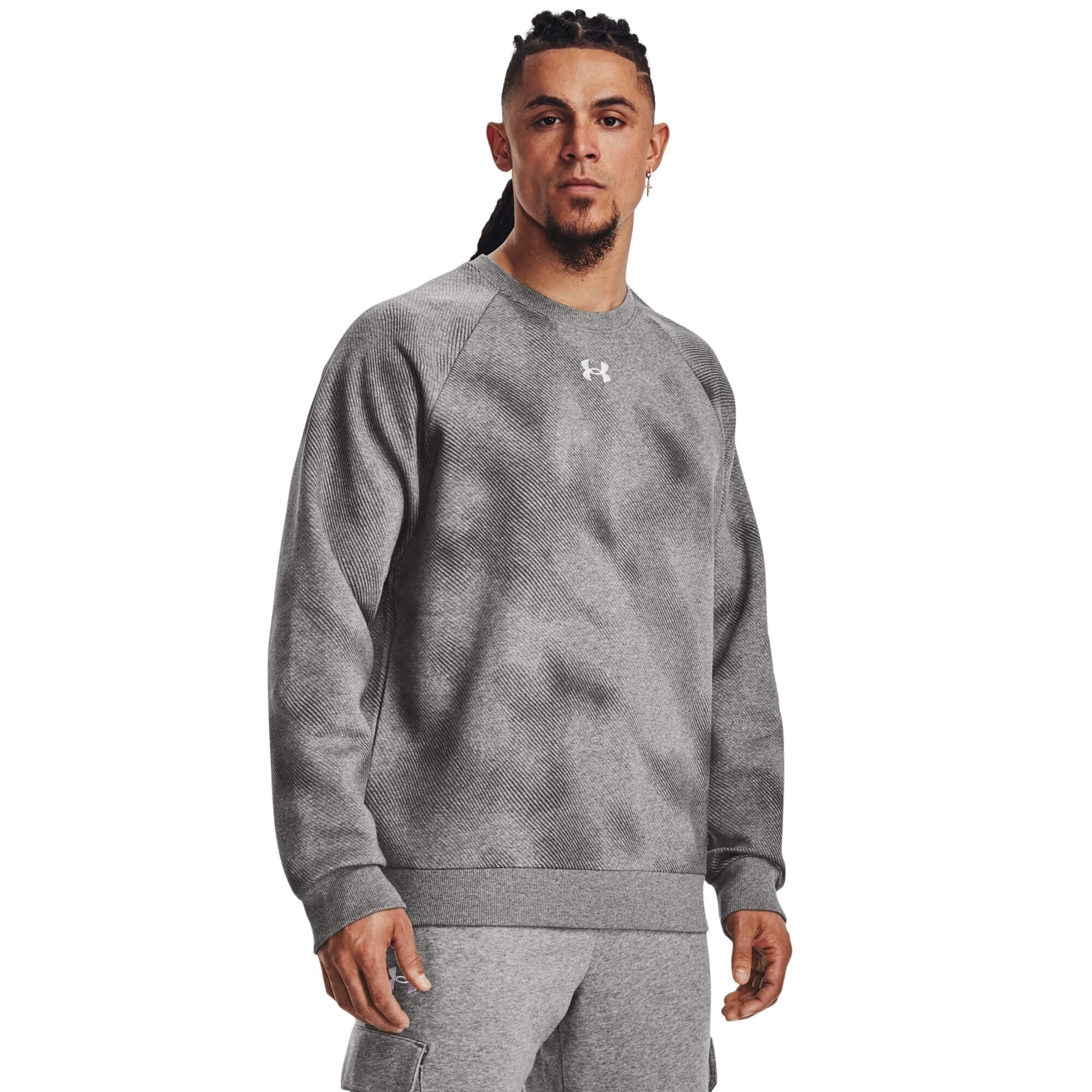 Under Armour UA Rival Fleece Printed Crew Pánská mikina US M 1379756-025 - náhled 3